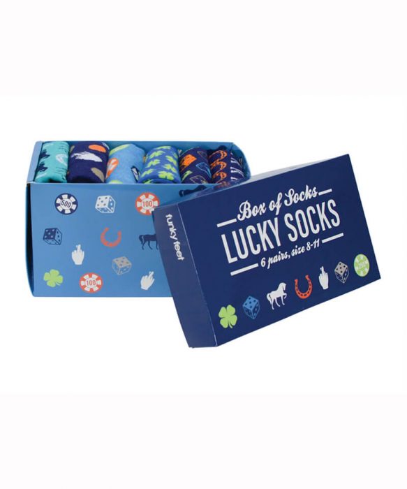 Mens Lucky Socks Box 6 Pairs Of Socks for Him Gifts For Him NZ