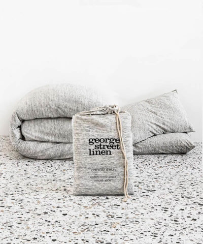 Cotton Jersey Duvet Set-Natural