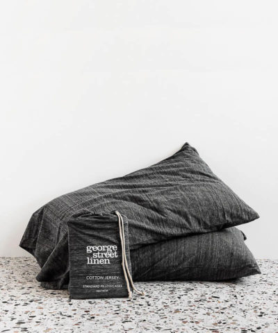 Cotton Jersey Duvet Set-Charcoal