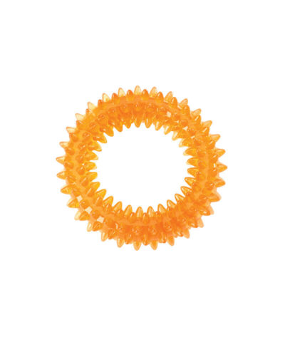 Orange Spike Ring dog toy