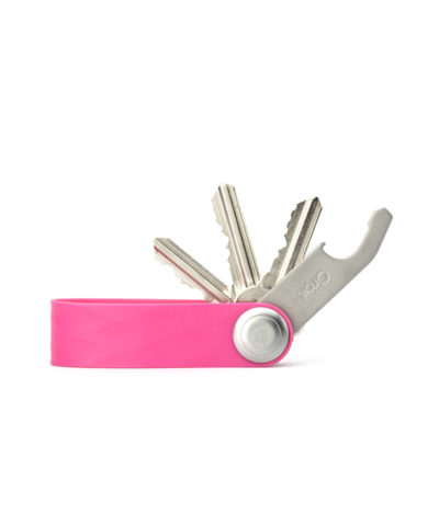 orbitkey active pink,showing keys and bottle opener