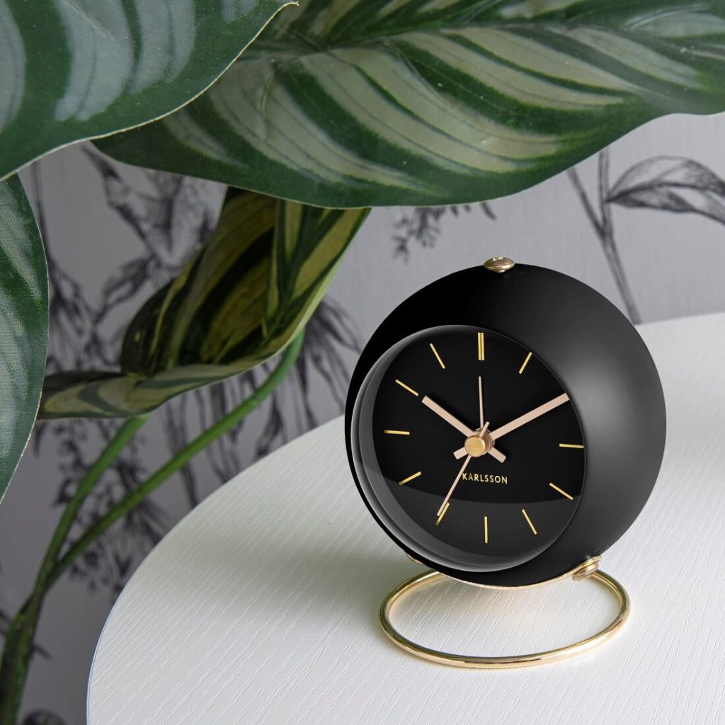 Karlsson Alarm Clock Globe Black Clocks The Gift Hunter Gift Shop