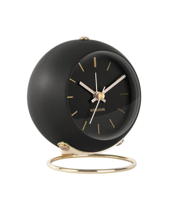 Karlsson Alarm Clock Globe Black Clocks The Gift Hunter Gift Shop