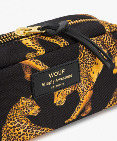 Wouf Make up bag - Black Leopard